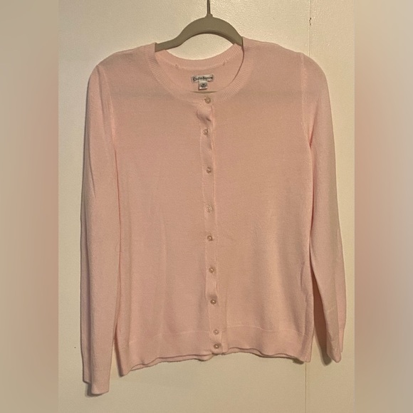 CROFT & BARROW SZ M 100% Acrylic Baby Pink Super Soft Knit Cardigan Sweater - Picture 1 of 4